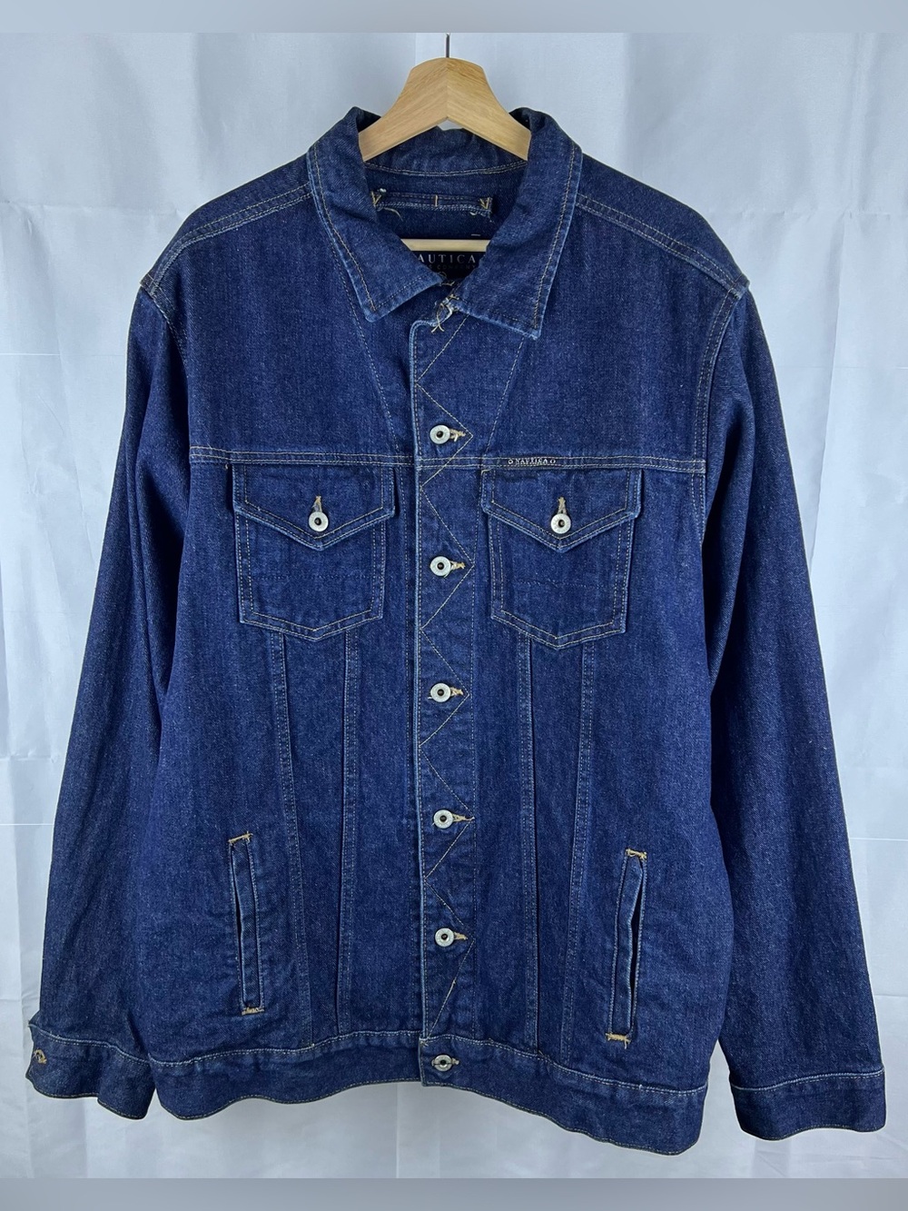 Vintage Nautica Jeans Trucker Denim Jacket Mens XL Button